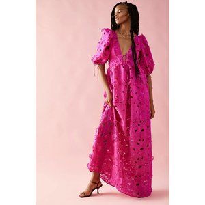 Free People For Love and Lemons Serena Floral Maxi Dress in Pink Size XL